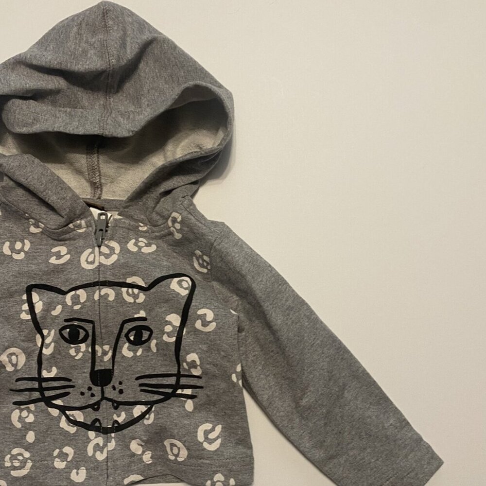 Tea Collection Rad Jag Zip Hoodie Gray Size 6-9 Months - Picture 3 of 7